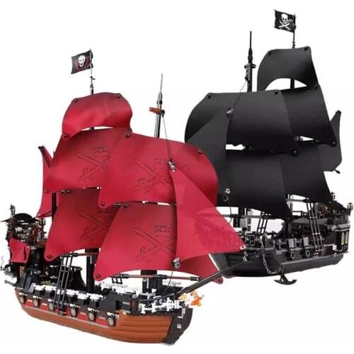 Caribbean Pirate Ships Building Blocks the Black Pearl Bricks Set Queen Annes Revenge Ship Models Children Toys Kids Gifts