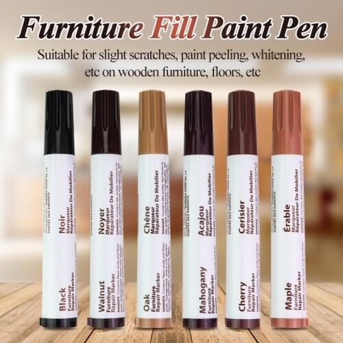 Furniture 6/8 Colors Touch-up/Fill Paint Pen Floor/Stairs/Woodenware Scratch/Patch Restore Composite Repair Pen Marker&Filler