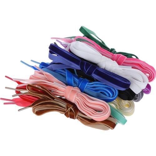 1Pair 120cm Fashion Velvet Shoelace Women Trendy Boots Shoelaces Ribbon One Side Multi Color Athletic Sports Shoe Lace Strings