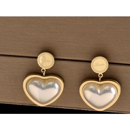 316L stainless steel fashion Japan and South Korea temperament contracted sweet love new cold wind niche design ear