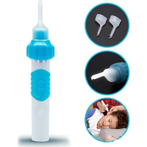 Powerful Suction Safe Electric Cordless Vacuum Earwax Remover Ear Wax Removal Cleaner Painless Cleaning Tool Kit with LED Light