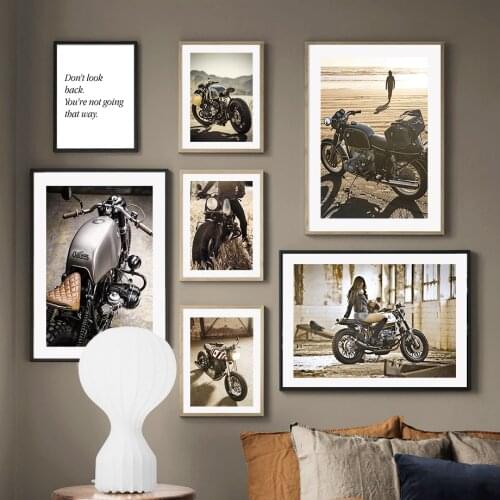Classic Motorcycle Girl Rider Quotes Wall Art Canvas Painting Nordic Posters And Prints Wall Pictures For Living Room Club Bar