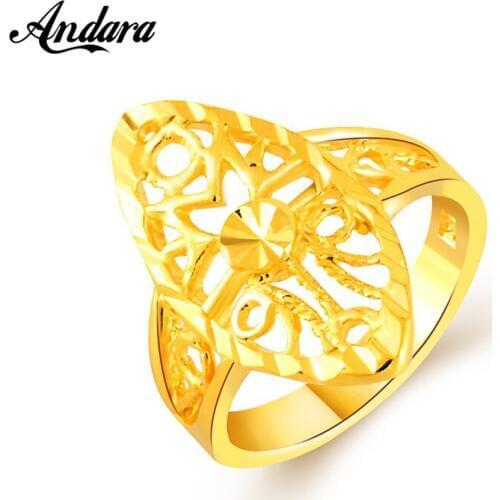 New Arrivals Fashion Design Women Wedding Rings Jewelry Yellow Filled Gold Women Rings Wholesale JR041