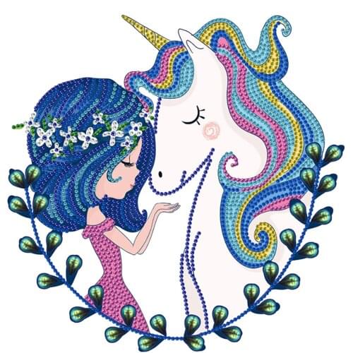 New Arrival Girl with Unicorn Special-shaped 5D Diamond Painting Kits Mosaic Crystal Embroidery Rhinestones Wall Art