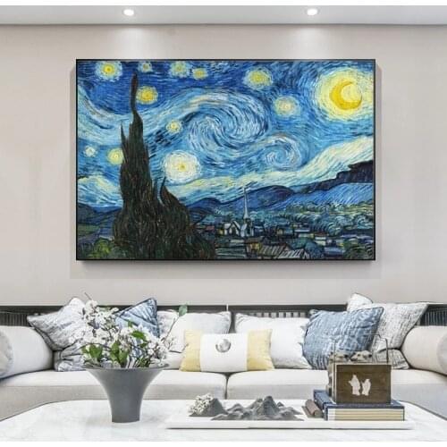 Posters and Prints Impressionist Art Pictures Home Decoration Van Gogh Starry Night Famous Art Canvas Paintings on The Wall Art