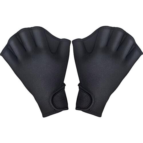 1 Pair Swimming Gloves Aquatic Fitness Water Resistance Aqua Fit Paddle Training Fingerless Gloves AUG889