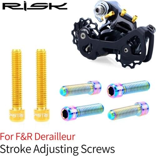 RISK Bicycle Shift Adjustment Bolts for SHIMANO and Sram Bike Parts Road Bike Derailleur Bolts Titanium M4 *13.5 / 20 mm