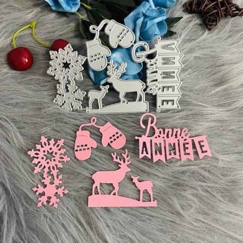 Christmas set deer gloves snowflake Metal Cutting Dies DIY Scrapbook Paper Cards Embossing Craft Die Cut handmade craft