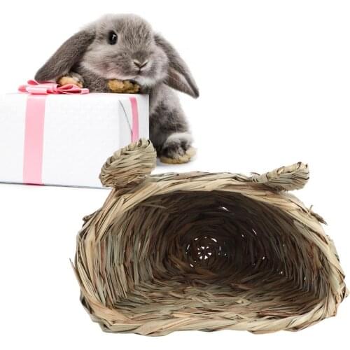 Handwoven Straw Pet Nest Foldable Durable Hamster Playing Sleeping Nest For Rabbit Guinea Pig House Nest Bird House Parrot Nest