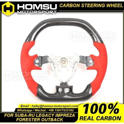 Custom Alcantar led carbon fiber steering wheel For subaru legacy Impreza forester Outback racing wheel convertible
