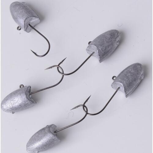 BaMMax Fishing hook 5pcs/lot 1.7g 2g 2.8g Lead Head Jigging Hook Jig Head hooks For Soft Lure carp Fishing Tackle accessories