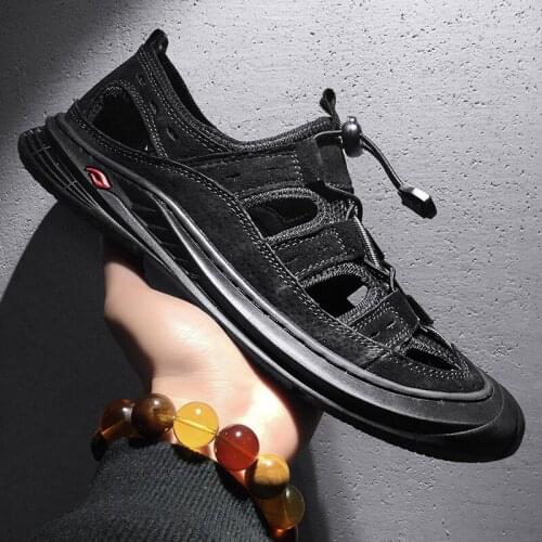2021 Baotou Sandals Mens Shoes Summer Beach Breathable Sandals Seaside Outdoor Sports Casual Shoes Mens ShoesPlus Size 44