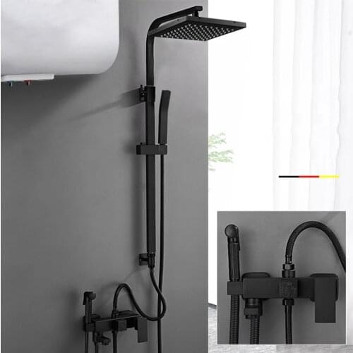 Bathroom Shower Faucet Rain Shower Tap Bath Faucet Wall Mounted Bathtub Shower Mixer Crane Independent Height Adjusted Freely