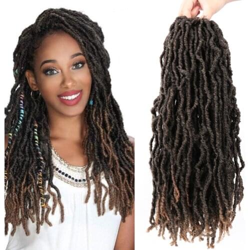 MODERN QUEEN 18 Inches Soft Locs Crochet Braids Hair Nu Locs Crochet Hair for Women Colors Goddess Faux Locks Hair Extensions