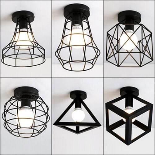 6 Styles Modern Black Cage Pendant Lights Iron Nordic Hanging Lamp For Living Room Kitchen Home Light Fixtures Decor Luminaire