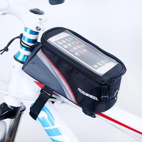 5.5 /4.8 /4.2 Inches Front Roswheel Bike Frame Bag Cell Phone Case Cycling Pouch Touch Screen Mtb Bycicle Bicycle Basket 12496