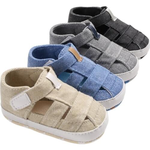 New Fashion Toddelr Baby Boys Soft Sole Sandals Casual Style Toddler Anti-Slip Summer Crib First Walking Shoes