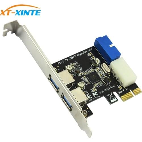 XT-XINTE 2 Port USB to Pcie x1 Front Panel 20P 20 Pin USB 3.0 PCI-e Expansion Card PCI Express pcie Hub Controller Card Adapter