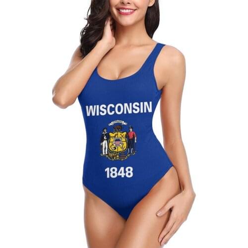 Women 2021 sexy Bikinis Wisconsin State Flag Women Swimsuit One Piece womens top R333 Women Beach wear