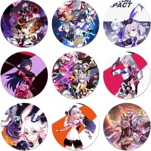 58mm honkai impact 3rd Icons Pins Badge Decoration Brooches Metal Badges For Backpack Decoration