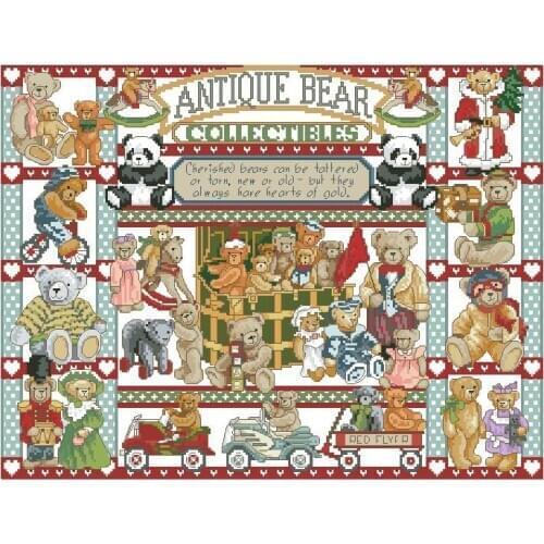 Gold Collection Lovely Counted Cross Stitch Kit Antique Bear Collectables Collection dim 3756 Bears