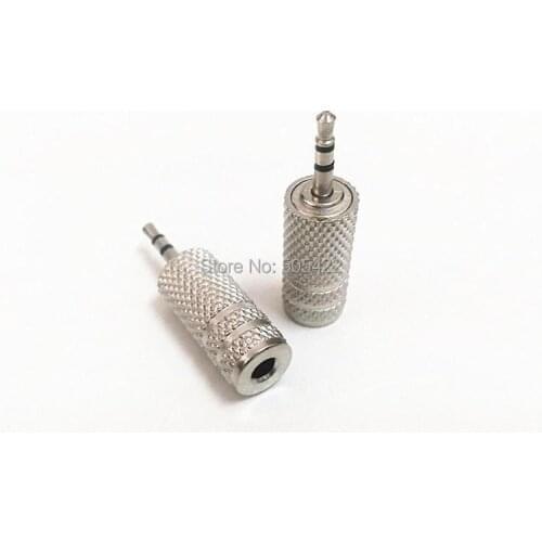 100pcs Metal 2.5mm Male to 3.5mm Female Stereo Audio Adapter Connecter Converter Wholesale