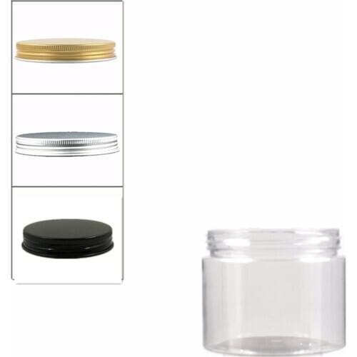12pcs/Lot 150ml Clear Round Pet Jar Bottle Container With Sliver/Gold Aluminium Cap W/Pe Liner,Plastic Container, Packaging