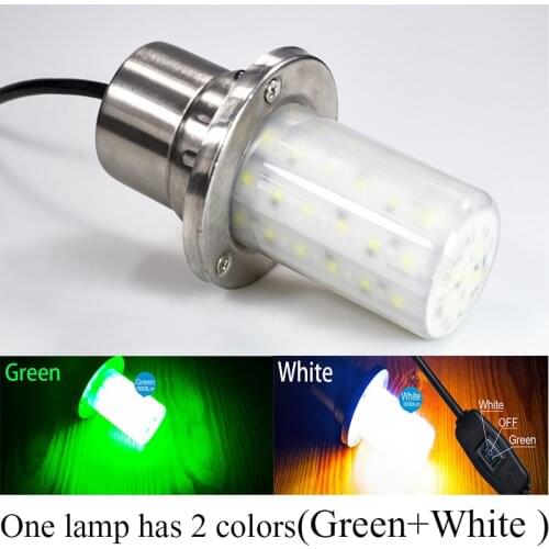 12V 60W Ip68 Green Fishing light Waterproof UnderWater lights Lake/river/sea Night Attracting Fish Boat Fishing tool Phototaxis