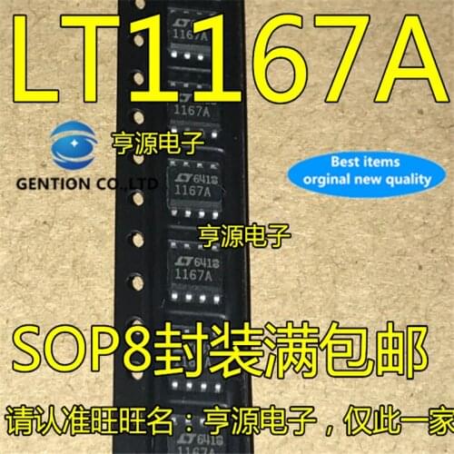 5Pcs LT1167A LT1167ACS8 SOP8 1167A Instrument amplifier chip in stock 100% new and original