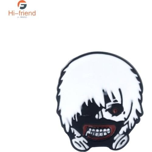 Anime Tokyo Ghoul Brooch Horror Enamel Skull Metal Brooch Pin for Women Men Cosplay Backpack Hat Lapel Chest Decoration Jewelry
