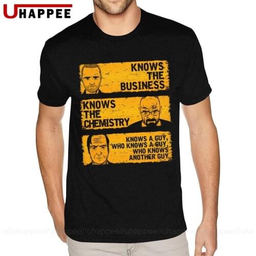 White Breaking Bad T Shirt Knows A Guy T Shirts Men XXXL Short Sleeved Red Crew Tee