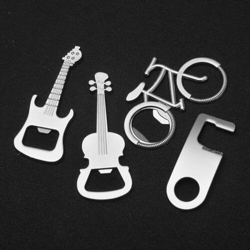 Creative Personality Small Gift Pendant Easy To Carry Metal Key Chain Thumb Guitar Bicycle Bottle Opener Birthday Gift Pendant