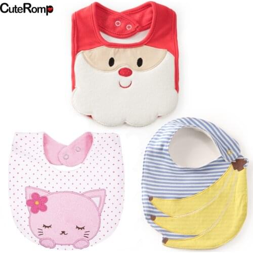 Top Christmas Santa Claus Baby Bibs Newborn Girl Boy Waterproof Bib Cotton Bandana Baberos For Kids Embroidered Baby Clothing