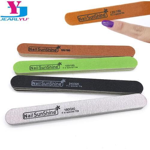20Pcs Lime A Ongle Nail Sunshine Wooden Nail Files Kit 240/320 180/240 120/180 100/150 Grit Mix Color Emery Board Nail File Set