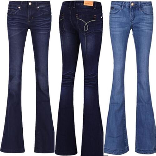 New Ladies OL Casual Trousers jeans Flare Pants Brand sexy denim women Plus size