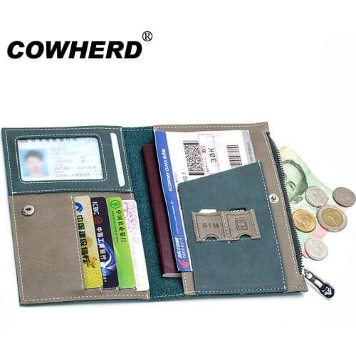 Passport Cover Split Genuine Leather Driver License Bag Car Driving Document Credit Card Holder Purse Wallet Case For Men Women