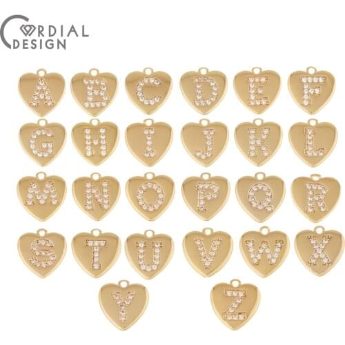 Cordial Design CZ Letter Pendant/Hand Made/Jewelry Accessories/Genuine Gold Plating/Jewelry Findings & Components/DIY Charms