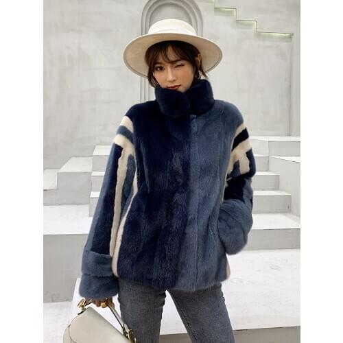 High Quality Fashion Fur Jacket Korean Womens Fur Coat Parker Woman Natural Mink Fur Coat Casacos De Inverno Feminino Zjt223