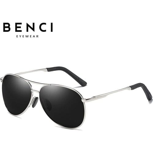 Benci Classic Sunglasses Polarized Men Driving Glasses Black Pilot Sun Glasses Brand Designer Male Retro Sunglasses For Men