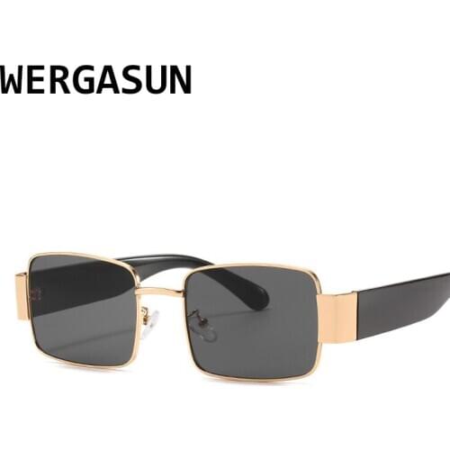 WERGASUN Luxury Steampunk Men Sunglasses Fashion Square Designer Women Sun Glasses Punk New Designer Shades