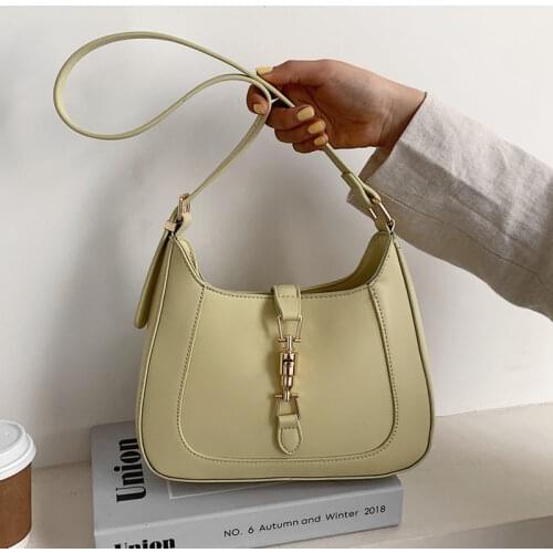 Burminsa Half Moon Shoulder Bags For Women Brand Design Baguette Hobo Ladies Crossbody Bags PU Leather Purses And Handbags 2021