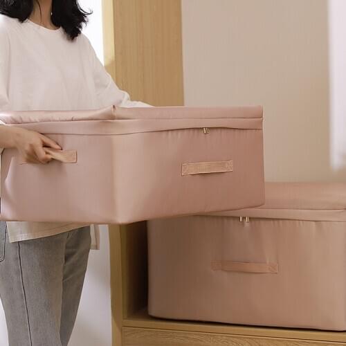 Light luxury Clothing Storage Bag Satin-like Cotton Fabric Storage Bag Quilt Blanket Organizer Large-Capacity Travel Package