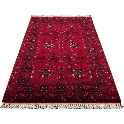 Afghanistan pattern handmade woven wool turkish carpet motif handmade traditional ethnic authentic red navy blue custom design rugs