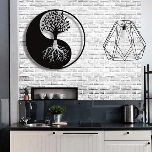 Tree of Life Mental Wall Decoration Home Decor Living Room Bedroom Tree Silhouette Wall Art Removable Wall Ornament