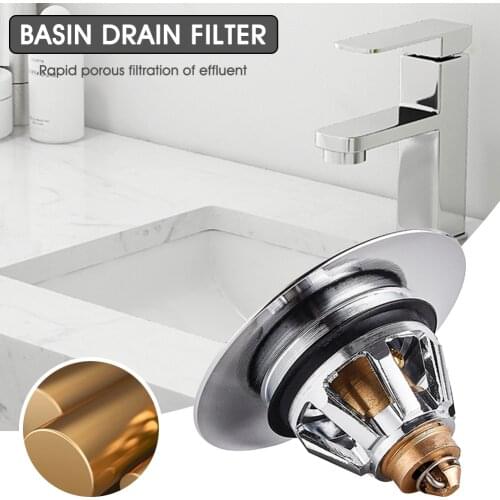 Universal Basin Pop-up Drain Filter Stainless Steel Bounce Core Push-type Tool Built-in Strainer Basin Pop-up Drain Filter