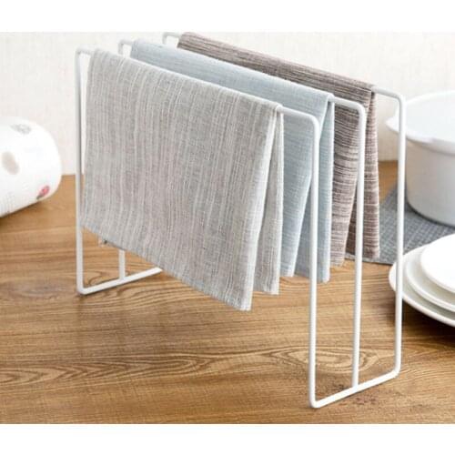 Towel Rack Punch-Free Hanging Holder Towel Organizer Hook Hanger Storage Shelf Dishcloth Clip Shelf Drain Dry Towel Organizer