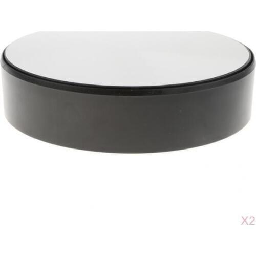 2 Pieces Battery Powered Solar Showcase 360 Turntable Rotating Jewelry Watch Ring Phone Jewelry Organizer Display Stand