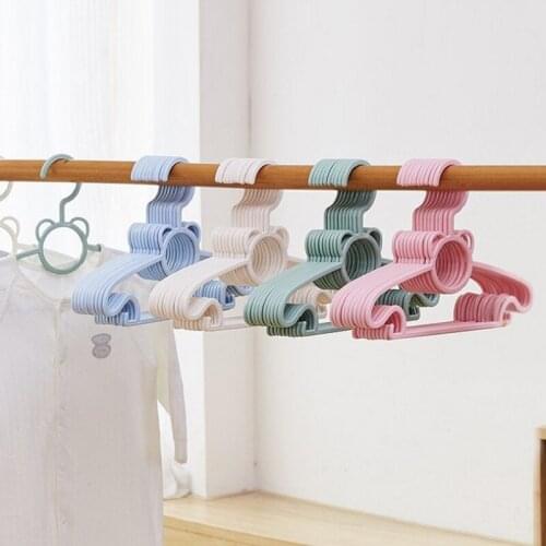 10/20pcs Retractable Children Hangers Thicken Durable Non-Slip Kids Clothes Cartoon Drying Racks Wardrobe Space Saving Hanger