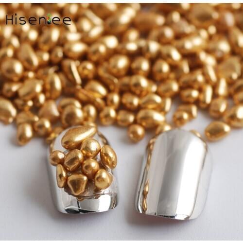 High quality 50g gold-plated 3D nails small irregular beads stone rhinestones DIY nail jewelry decorative accessories tools