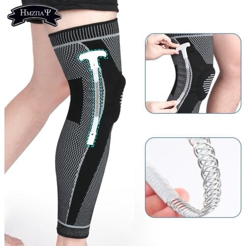 Long Silicone Sports Compression Knee Pads Knee Joint Support Leg Sleeve Pain Meniscus Arthritis Running Elastic Knee Pads 1PCS